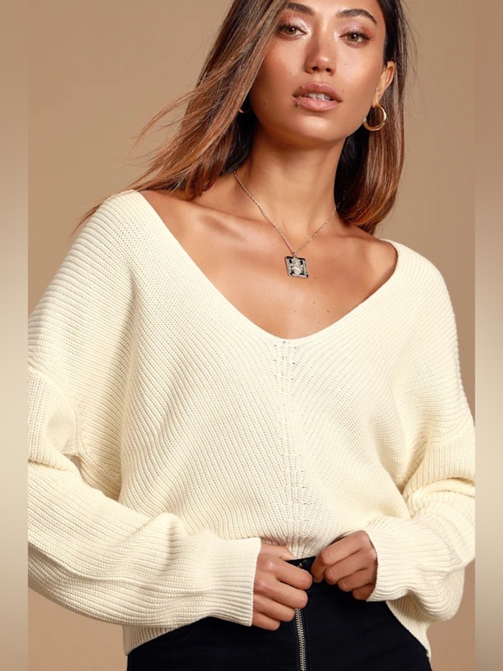 ◾️Lulus Feel It Still Ivory Sweater
